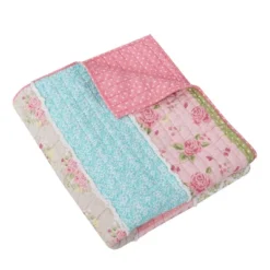 Vintage Garden Pink Throw - One Quilted Throw - Levtex Home