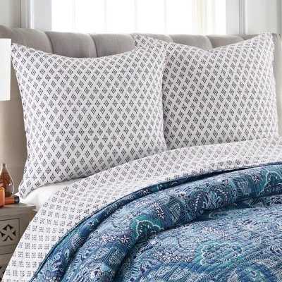 Bellamy Teal Standard Sham Set - Two Standard Shams - Levtex Home 1 Bellamy Teal Standard Sham Set - Two Standard Shams - Levtex Home