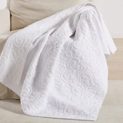 Sherbourne White Throw - One Quilted Throw - Birch Hill By Levtex Home