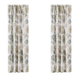 Palladium Floral Lined Curtain Panel With Rod Pocket - Levtex Home