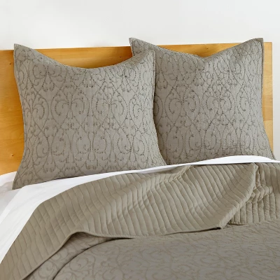 Beckett Taupe Euro Sham Set Of 2 - Levtex Home 1 Beckett Taupe Euro Sham Set Of 2 - Levtex Home
