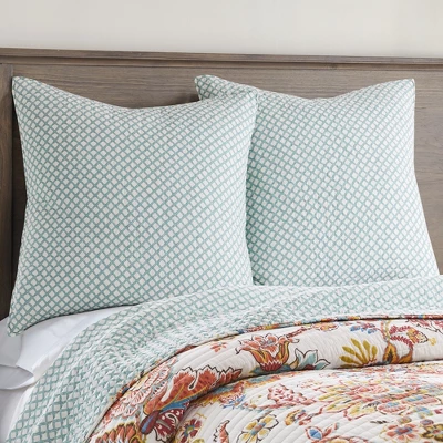 Eden Teal Euro Sham Set - Two Euro Shams - Levtex Home 1 Eden Teal Euro Sham Set - Two Euro Shams - Levtex Home