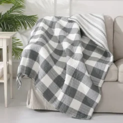 Camden Grey Quilted Throw - Levtex Home