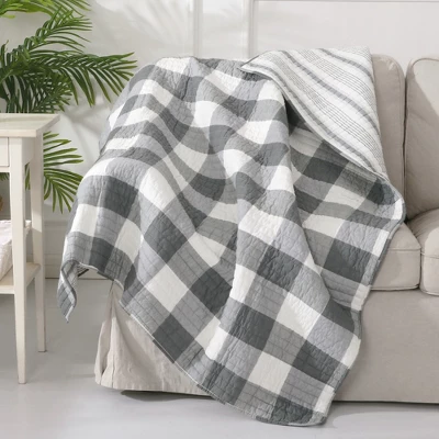 Camden Grey Quilted Throw - Levtex Home 1 Camden Grey Quilted Throw - Levtex Home