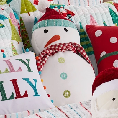 Merry & Bright Holly Jolly Snowman Pillow - By Levtex Home 1 Merry & Bright Holly Jolly Snowman Pillow - By Levtex Home