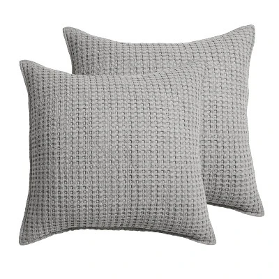 Mills Waffle Euro Sham Set Of 2 - Levtex Home 3 Mills Waffle Euro Sham Set Of 2 - Levtex Home - Image 3