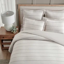 Leo Stripe Black Euro Sham Set Of 2 - Levtex Home