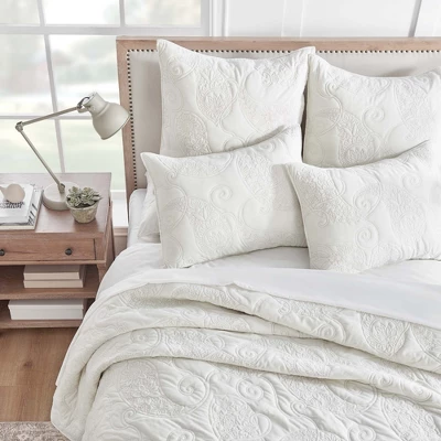 Cream Velvet Euro Sham - Set Of 2 - Levtex Home 1 Cream Velvet Euro Sham - Set Of 2 - Levtex Home