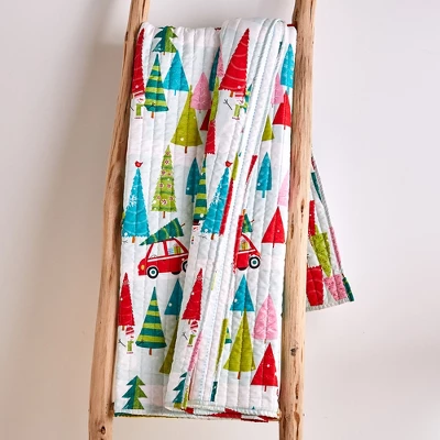 Merry & Bright Holly Jolly Holiday Quilted Throw - Levtex Home 3 Merry & Bright Holly Jolly Holiday Quilted Throw - Levtex Home - Image 3
