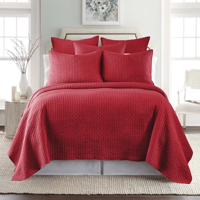 Cross Stitch Red Solid Euro Sham Set Of 2 - One Euro Sham Red - Levtex Home 1 Cross Stitch Red Solid Euro Sham Set Of 2 - One Euro Sham Red - Levtex Home