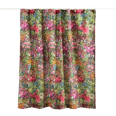 Basel Floral Lined Shower Curtain With Grommets - Levtex Home 2 Basel Floral Lined Shower Curtain With Grommets - Levtex Home - Image 2