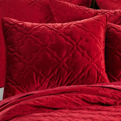 BH Caserta Velvet Red Sham - Levtex Home 1 BH Caserta Velvet Red Sham - Levtex Home