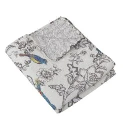 Mockingbird Toile Quilted Throw - Levtex Home