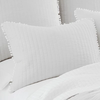 Pom Pom White King Sham - Levtex Home 1 Pom Pom White King Sham - Levtex Home
