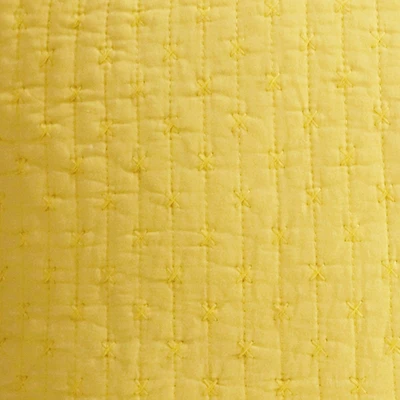 Cross Stitch Yellow Euro Sham Set Of 2 - Levtex Home 2 Cross Stitch Yellow Euro Sham Set Of 2 - Levtex Home - Image 2