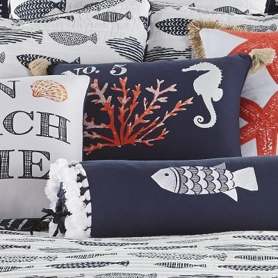 Bakio Coral Decorative Pillow - Levtex Home 1 Bakio Coral Decorative Pillow - Levtex Home