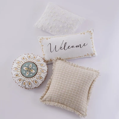 Cosima Round Medallion Decorative Pillow - Villa Lugano By Levtex Home 1 Cosima Round Medallion Decorative Pillow - Villa Lugano By Levtex Home