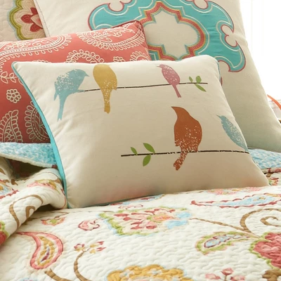 Ashbury Spring Birds Decorative Pillow - Levtex Home 1 Ashbury Spring Birds Decorative Pillow - Levtex Home