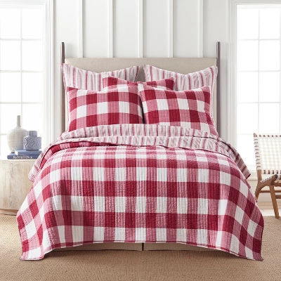 Camden Red Euro Shams - Set Of 2 - Levtex Home 2 Camden Red Euro Shams - Set Of 2 - Levtex Home - Image 2