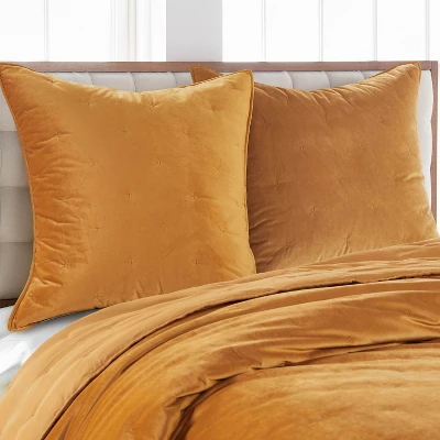 Velvet Ochre Euro Sham - Levtex Home 1 Velvet Ochre Euro Sham - Levtex Home
