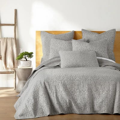 Beckett Light Gray Euro Sham Set Of 2 - Levtex Home 2 Beckett Light Gray Euro Sham Set Of 2 - Levtex Home - Image 2
