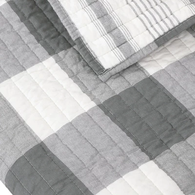 Camden Grey Quilted Throw - Levtex Home 2 Camden Grey Quilted Throw - Levtex Home - Image 2