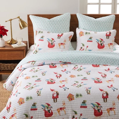 Gnome For The Holidays White Euro Sham - Set Of 2 - Levtex Home 1 Gnome For The Holidays White Euro Sham - Set Of 2 - Levtex Home