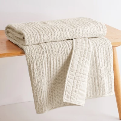 Cloud Waffle Quilted Throw - Levtex Home 2 Cloud Waffle Quilted Throw - Levtex Home - Image 2