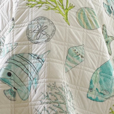 Biscayne Quilt Set - Teal, Green, Aqua - Levtex Home 4 Biscayne Quilt Set - Teal, Green, Aqua - Levtex Home - Image 4