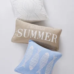 Blue Sea Chenille Tufted Decorative Pillow - Levtex Home