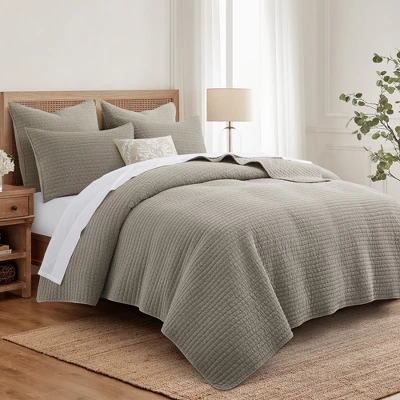 Eyelet Taupe Euro Sham Set Of 2 - Levtex Home 2 Eyelet Taupe Euro Sham Set Of 2 - Levtex Home - Image 2