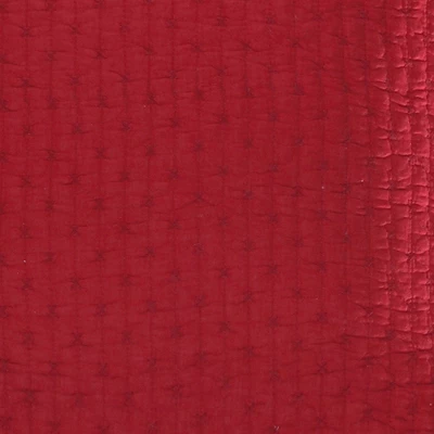 Cross Stitch Red Solid Euro Sham Set Of 2 - One Euro Sham Red - Levtex Home 2 Cross Stitch Red Solid Euro Sham Set Of 2 - One Euro Sham Red - Levtex Home - Image 2