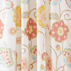 Ashbury Spring Floral Lined Curtain Panel With Rod Pocket - Levtex Home
