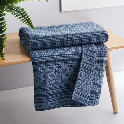 Tolteca Quilted Throw - Indigo - Levtex Home 1 Tolteca Quilted Throw - Indigo - Levtex Home