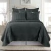 Cross Stitch Charcoal Euro Shams - Set Of 2 - Levtex Home